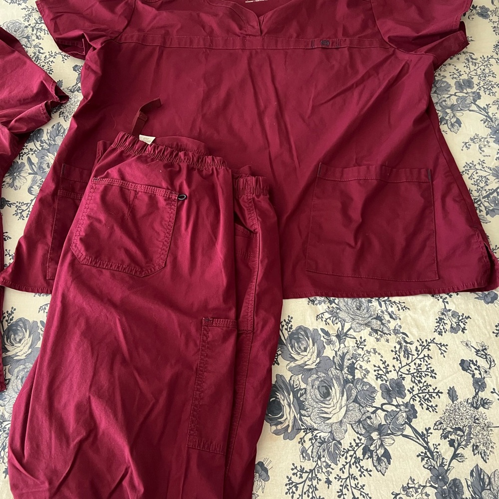 Burgundy Scrub Set Wonderwink flex